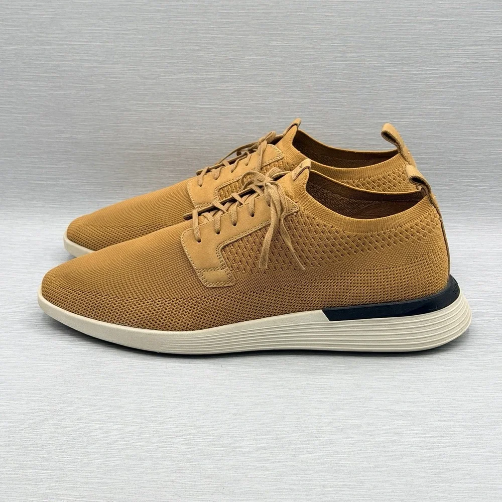 Wolf & Shepherd SwiftKnit Men's 13 Knit Dress Sneakers Camel Tan Hybrid